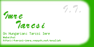 imre tarcsi business card